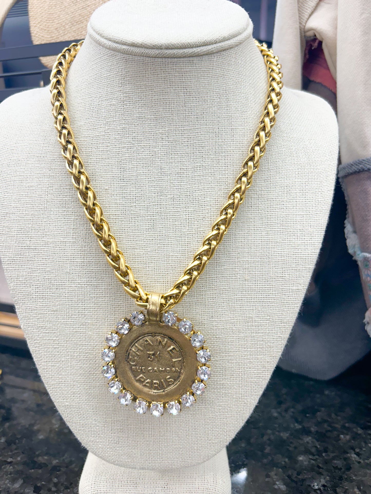 Large Rhinestone Chanel Necklace