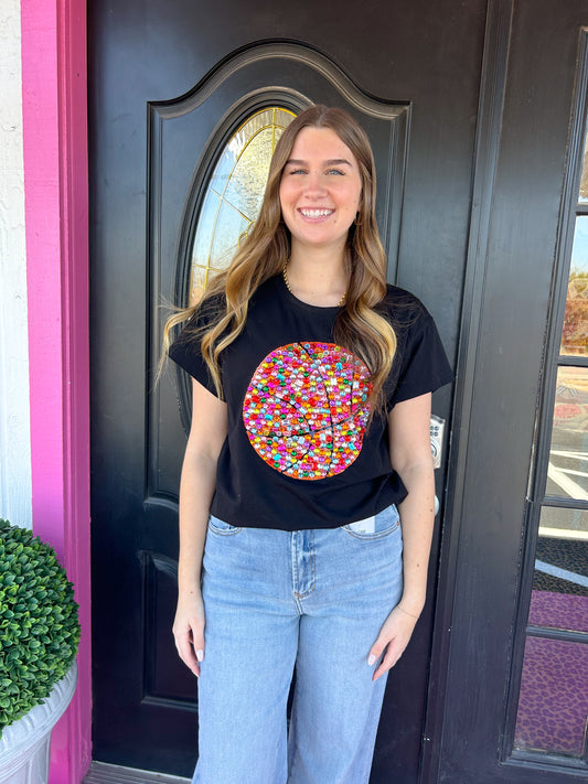 Black Rainbow Basketball Tee