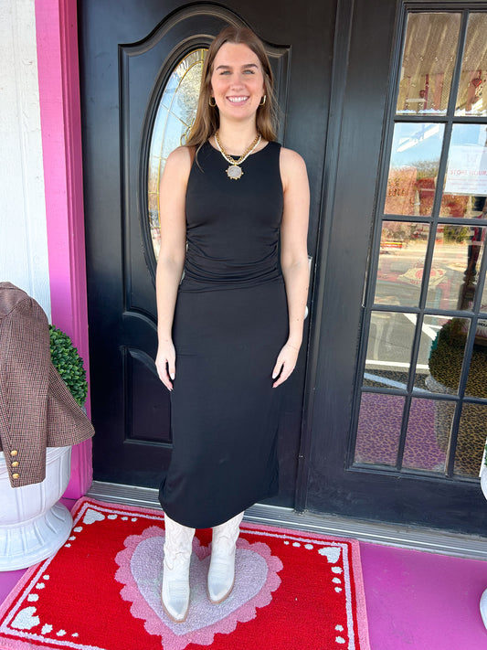 Black Adison Midi Dress