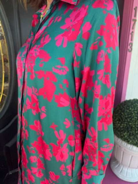 Green Jace Woven Print Dress