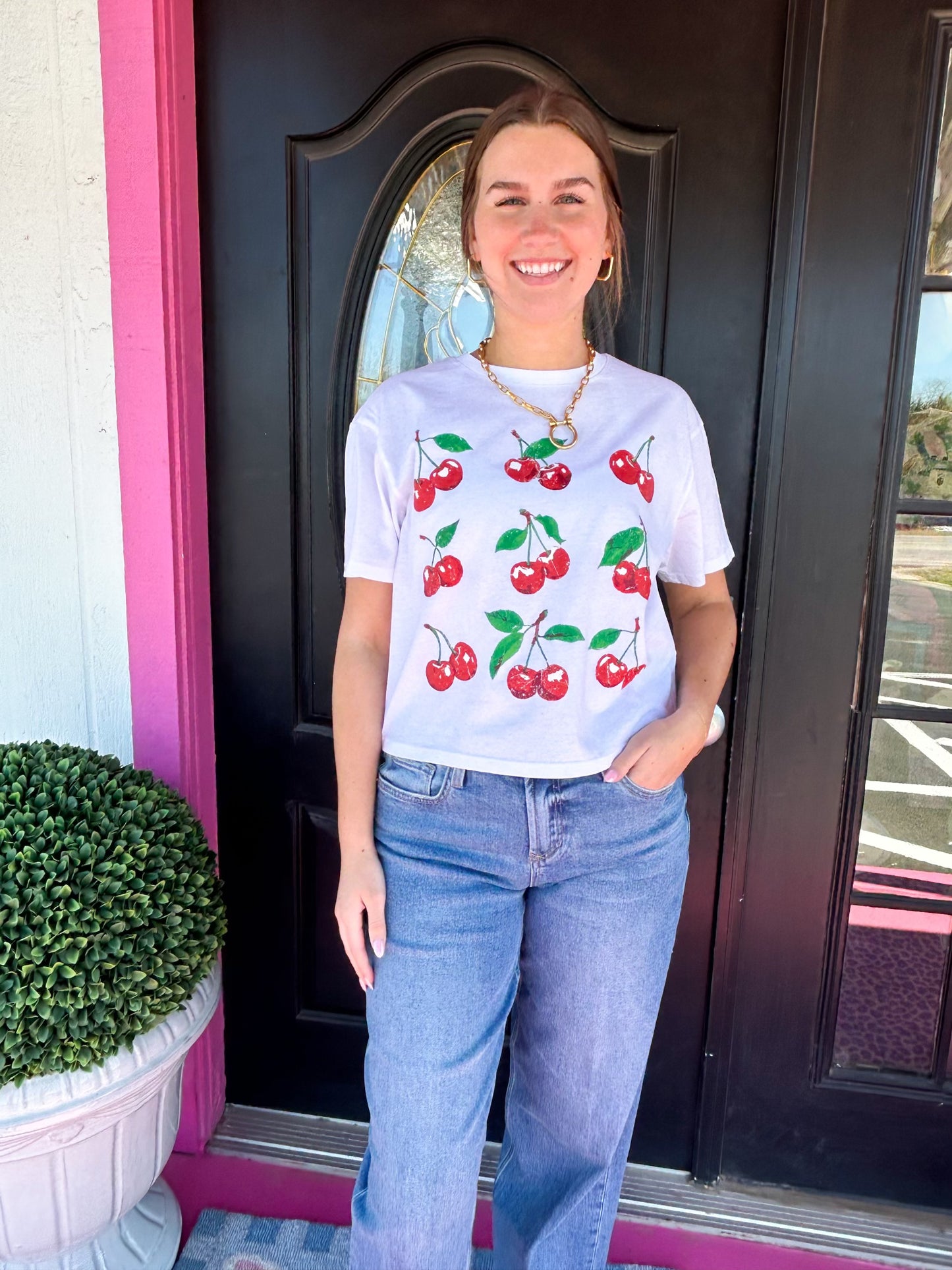 White Cherry Bingo Tee