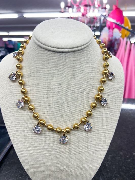 Ball & Rhinestone Necklace