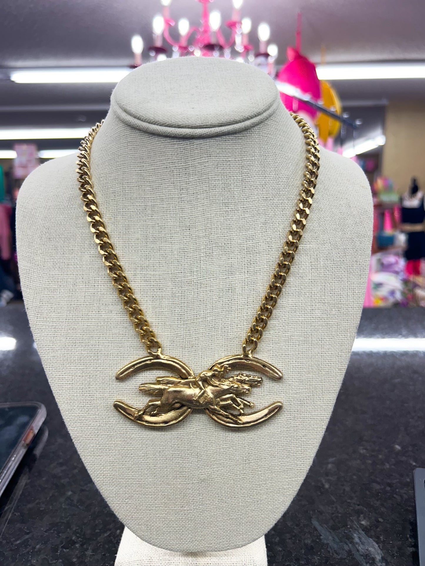 Horseshoes & Racehorse Necklace