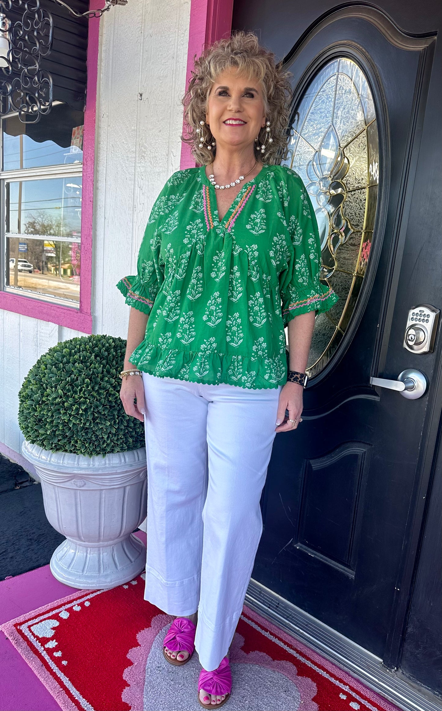 Green Flouncy Top