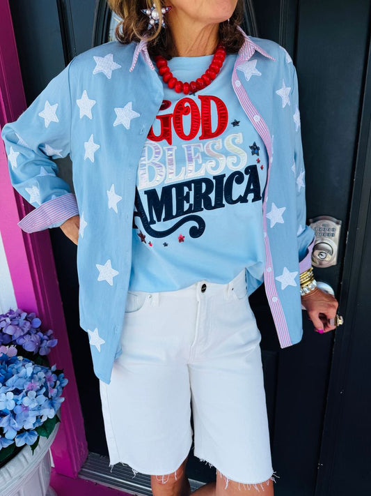 Old Glory Button  Shirt