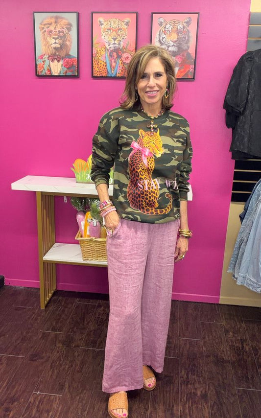 Camo Stay Wild Mom Crop SS