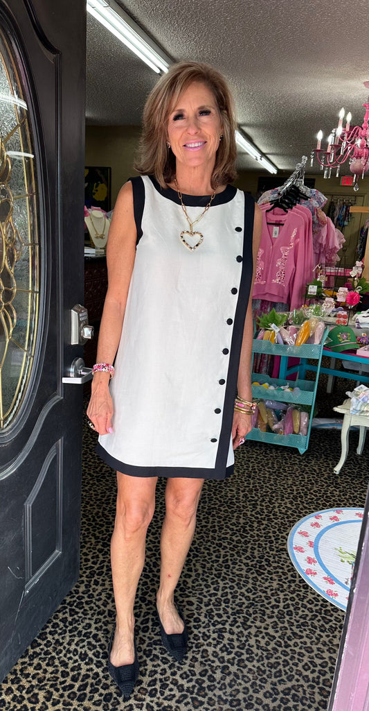 Black/White Tory Linen Tunic