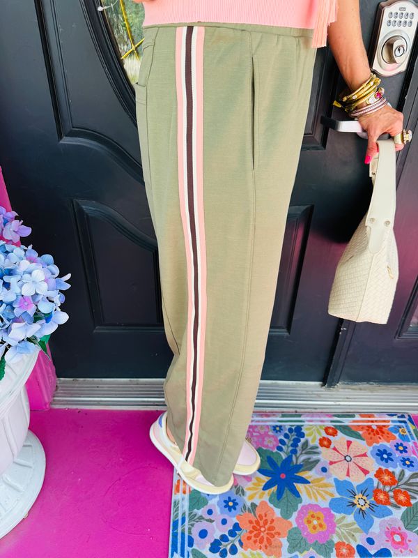Olive Track Pants