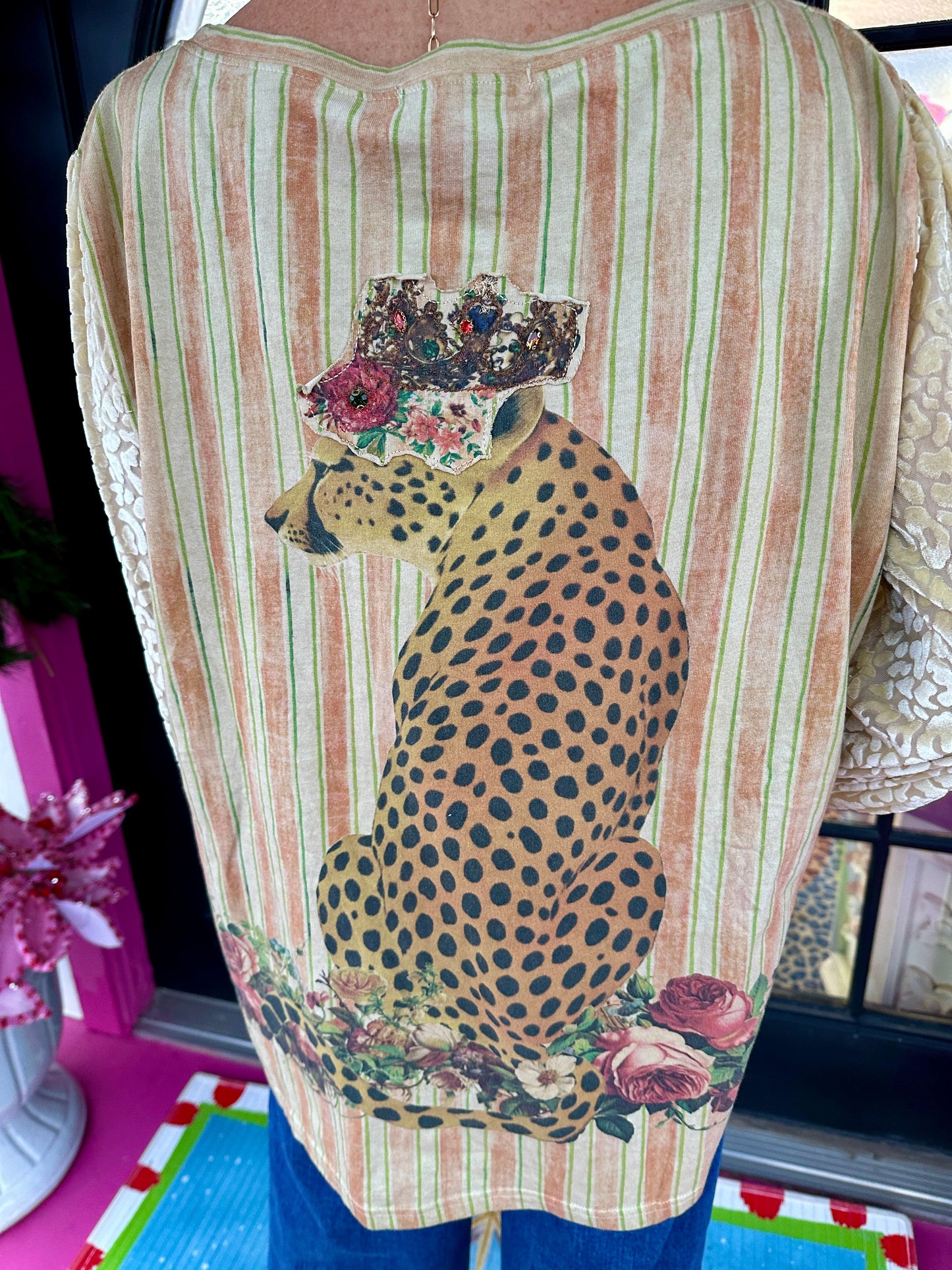 Cheetah Jeweled Hi/Lo Top - OS