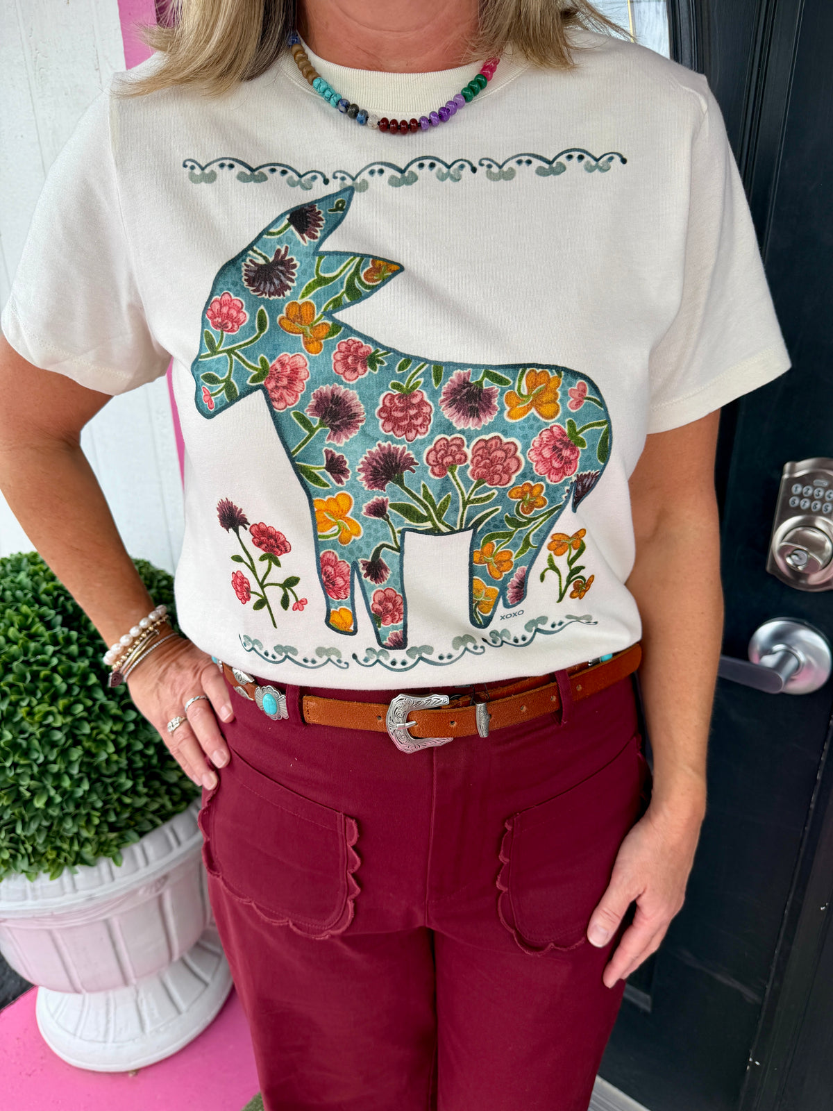 Ivory Tapestry Burro Boxy Tee