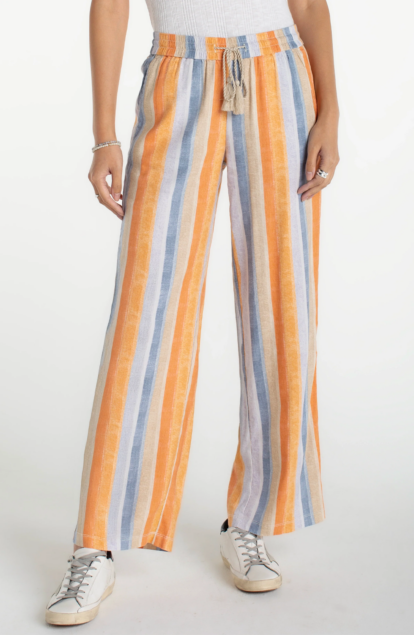 Multi Stripe Drawstring Pant