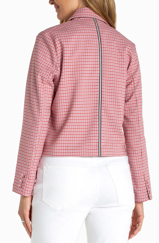 Red Plaid Flap Pocket Shacket