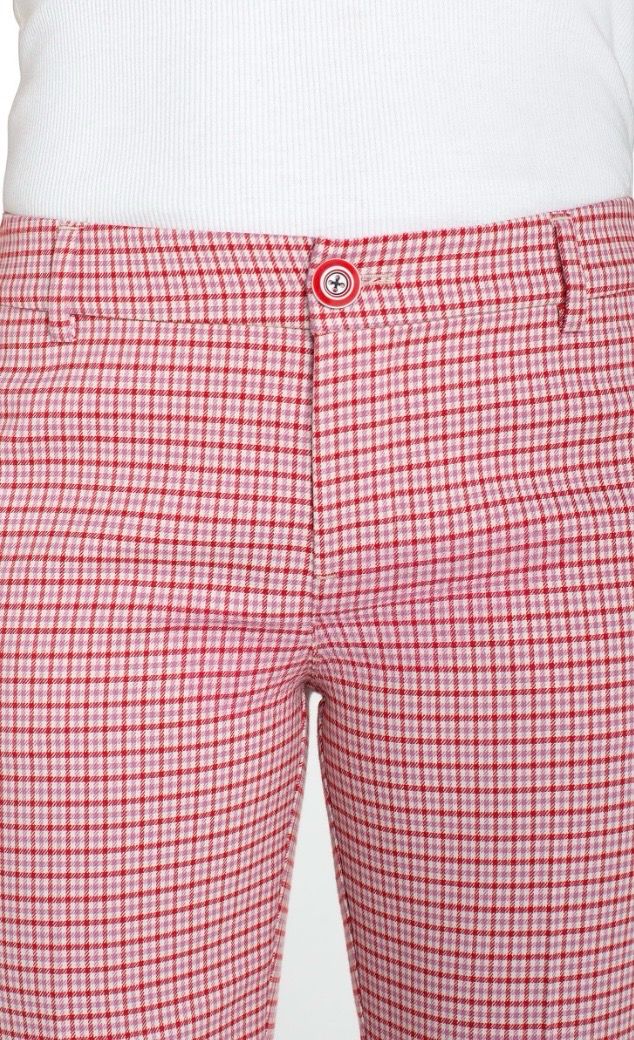 Kelsey Red Plaid Crop 26" Trouser