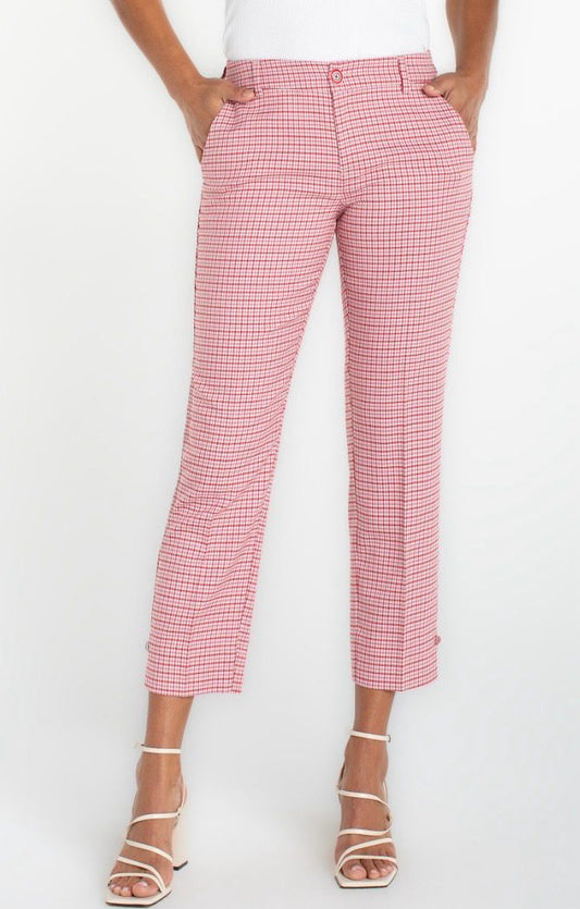 Kelsey Red Plaid Crop 26" Trouser