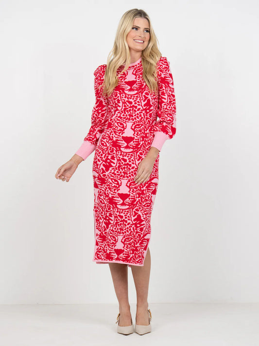 Lane Cheeky Cheetah Sweater Dress