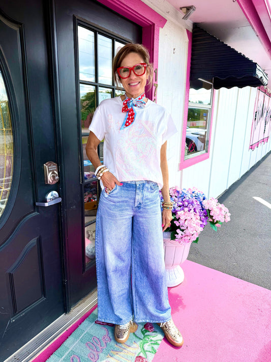 Denim French Terry Pants