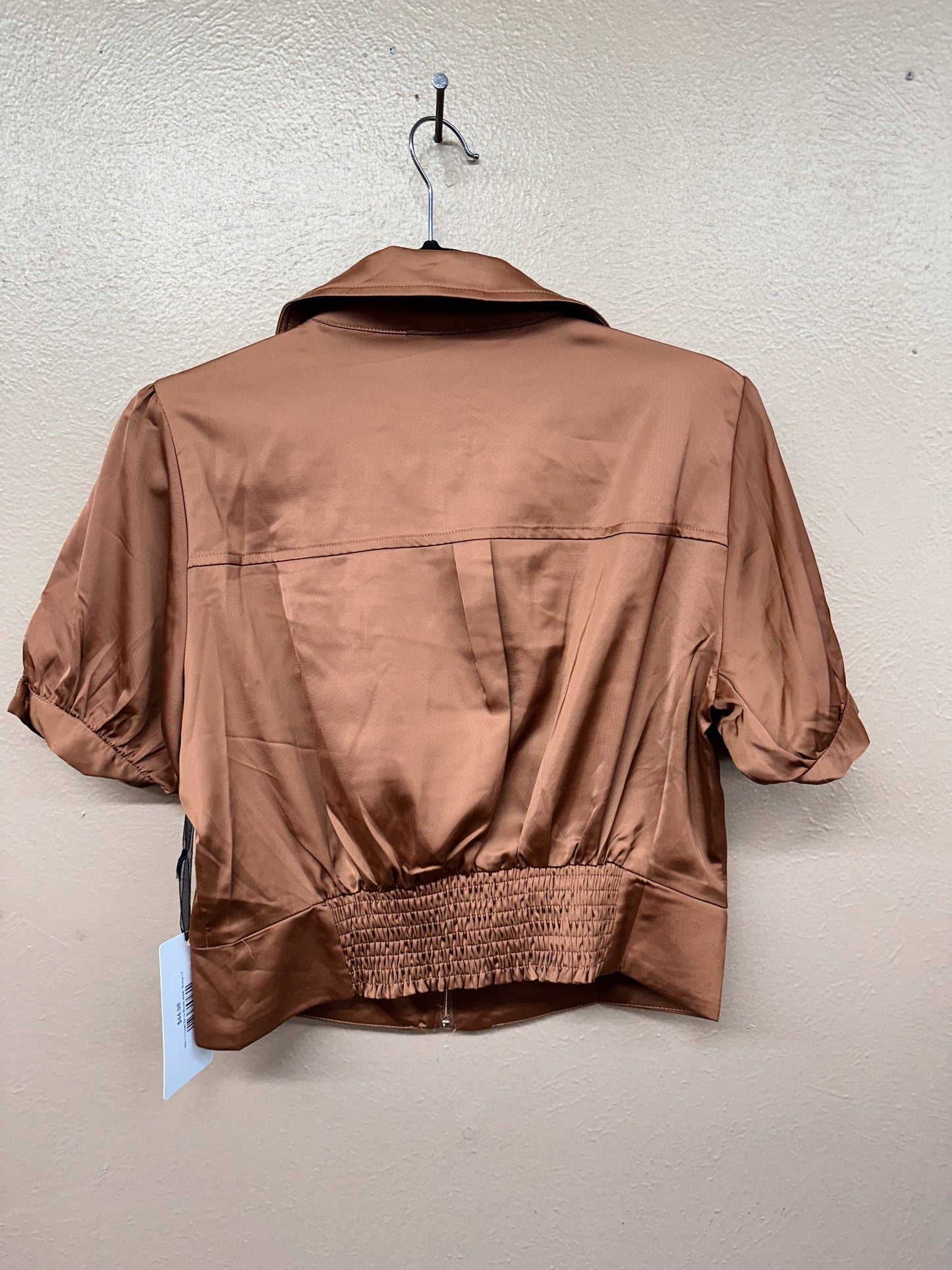 Cropped Zip Up Blouse Jacket