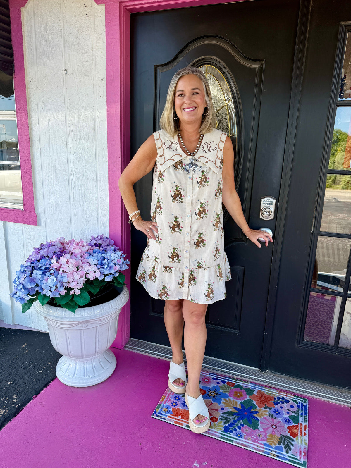 Cowboy Emb Dress