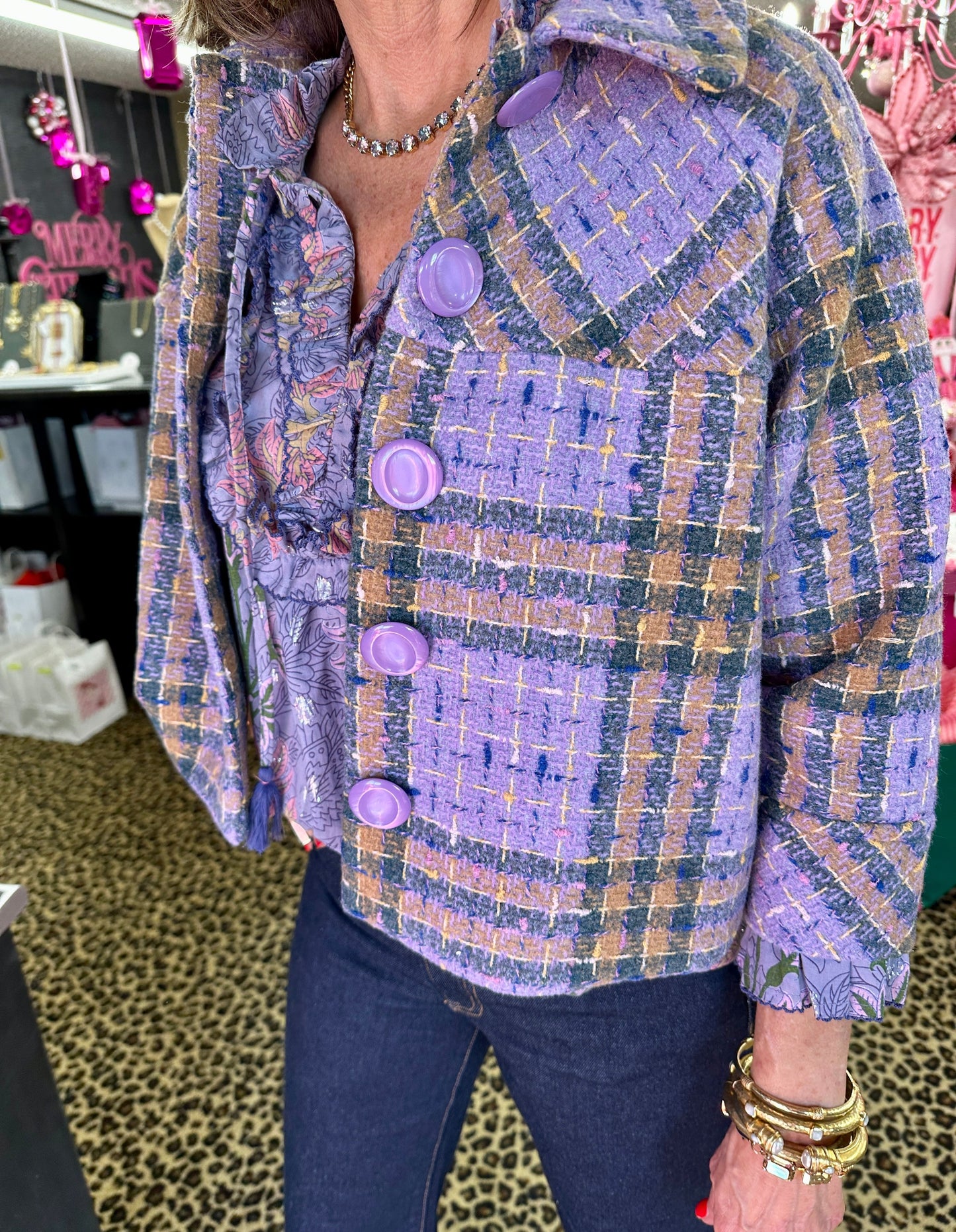 Peri Swing Plaid Jacket