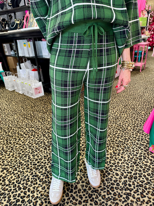 Plaid Tie Sweater Pant