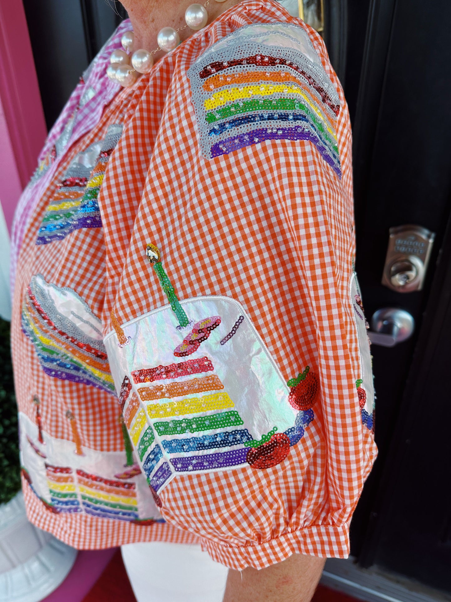 Colorblock Gingham Birthday Top