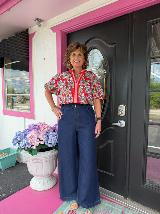 Lusitania Elastic Waist Denim Pant