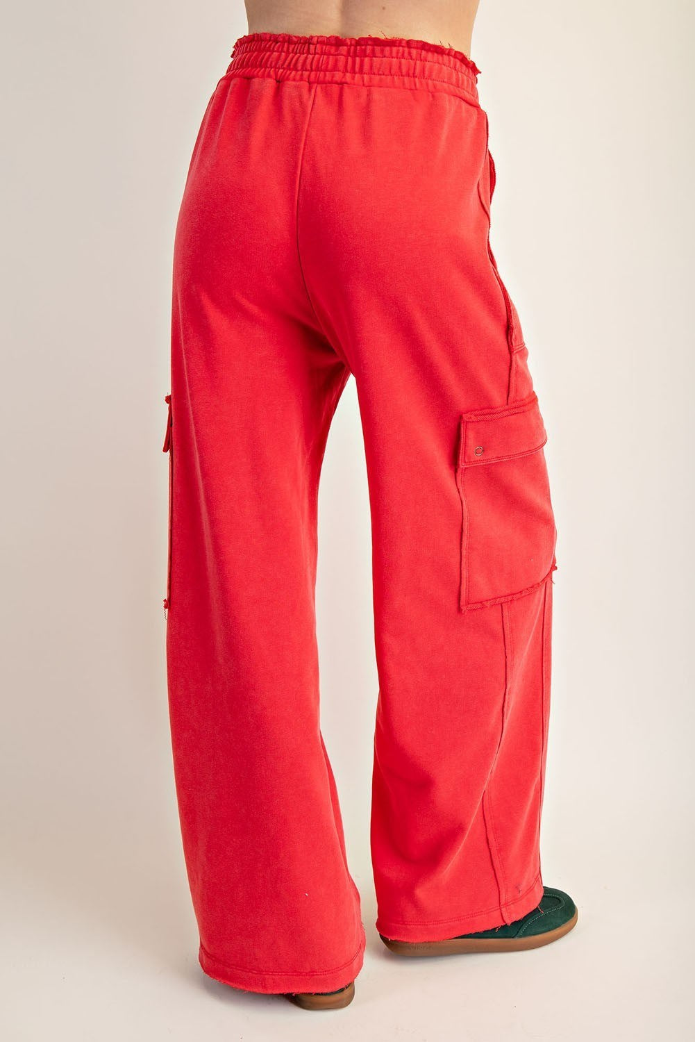 Red Snow Wash Cargo Jogger Set