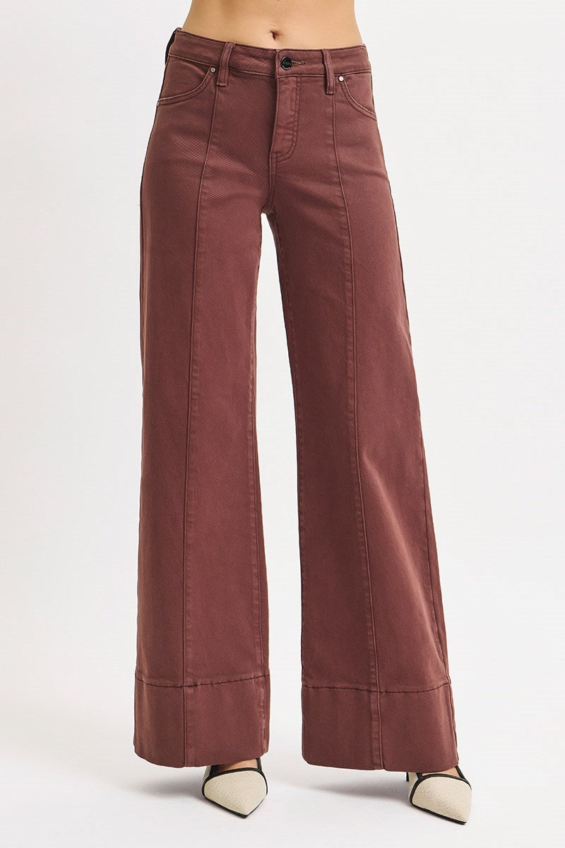 Choco Brown TC Wide Hem Pants