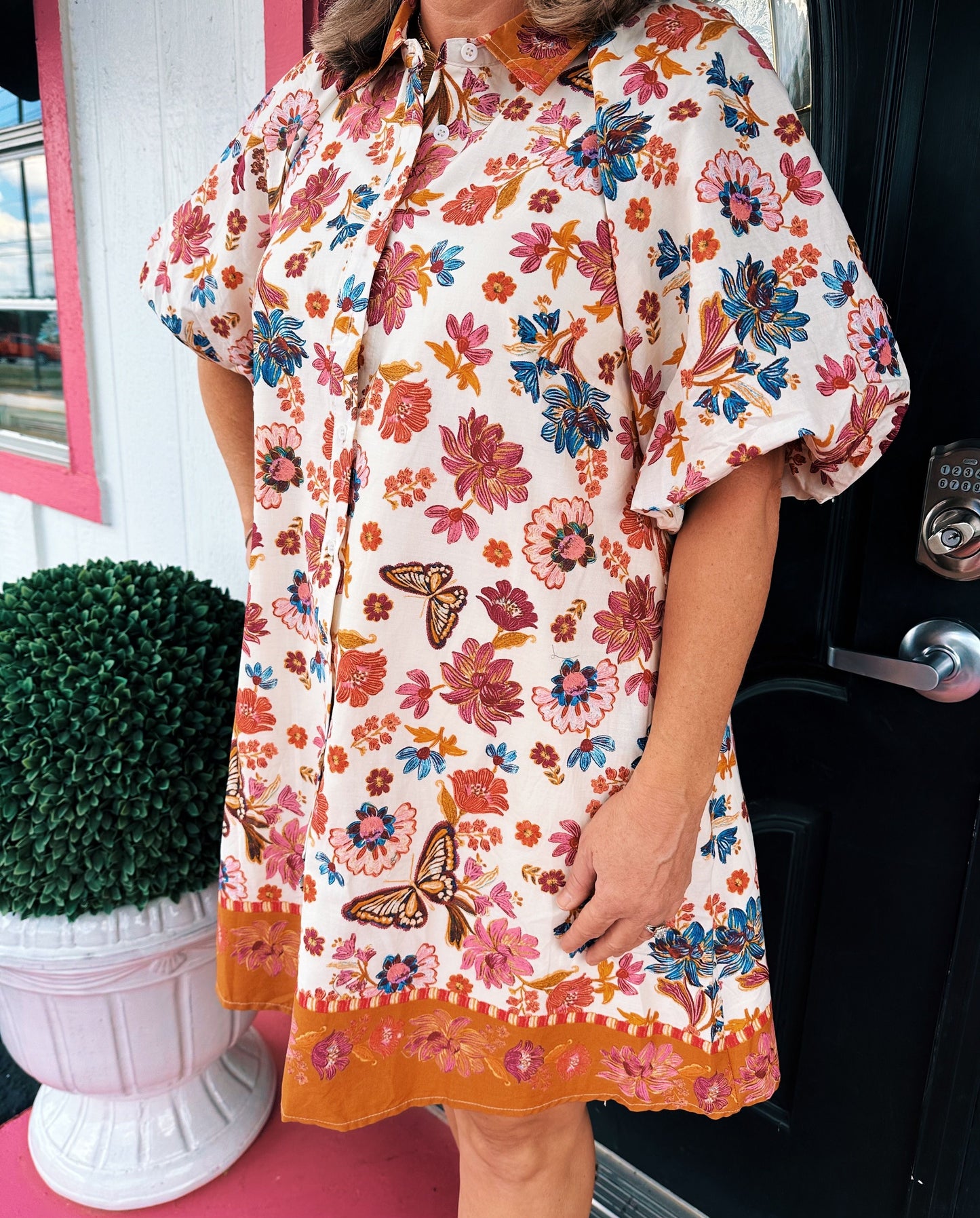 Multi Butterfly Mini Dress