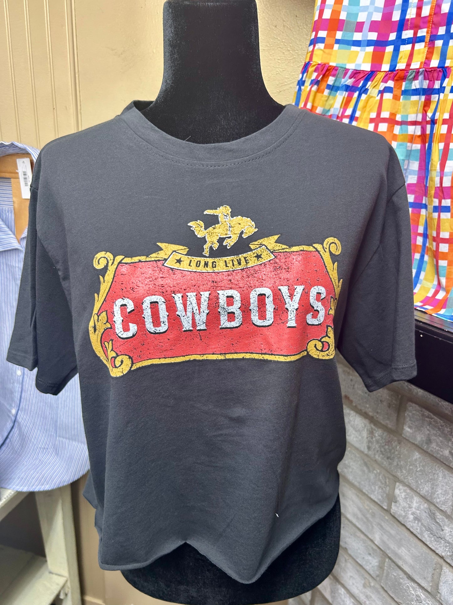 Black Long Live Cowboys Tee
