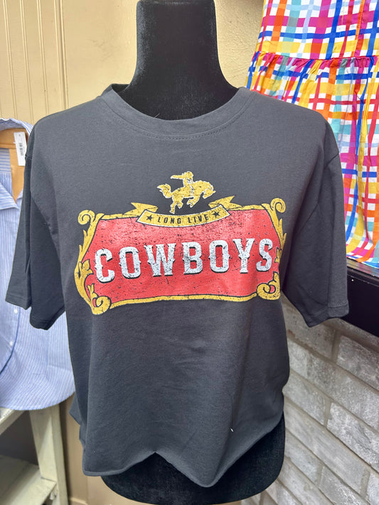 Black Long Live Cowboys Tee
