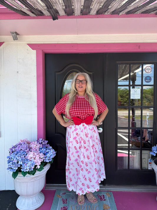 Pink/Red Checkered Sweater