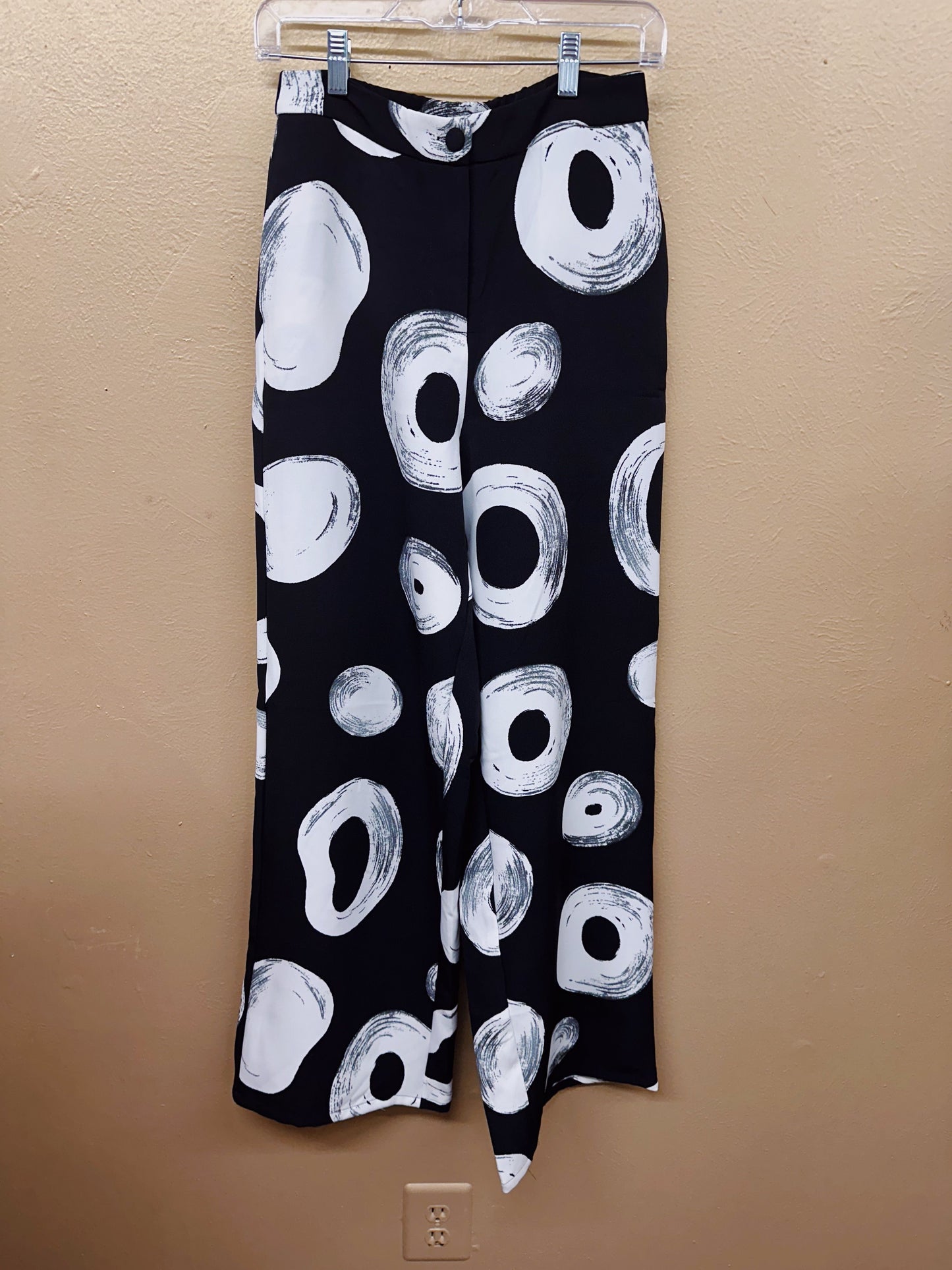 Black White Printed Pant Set
