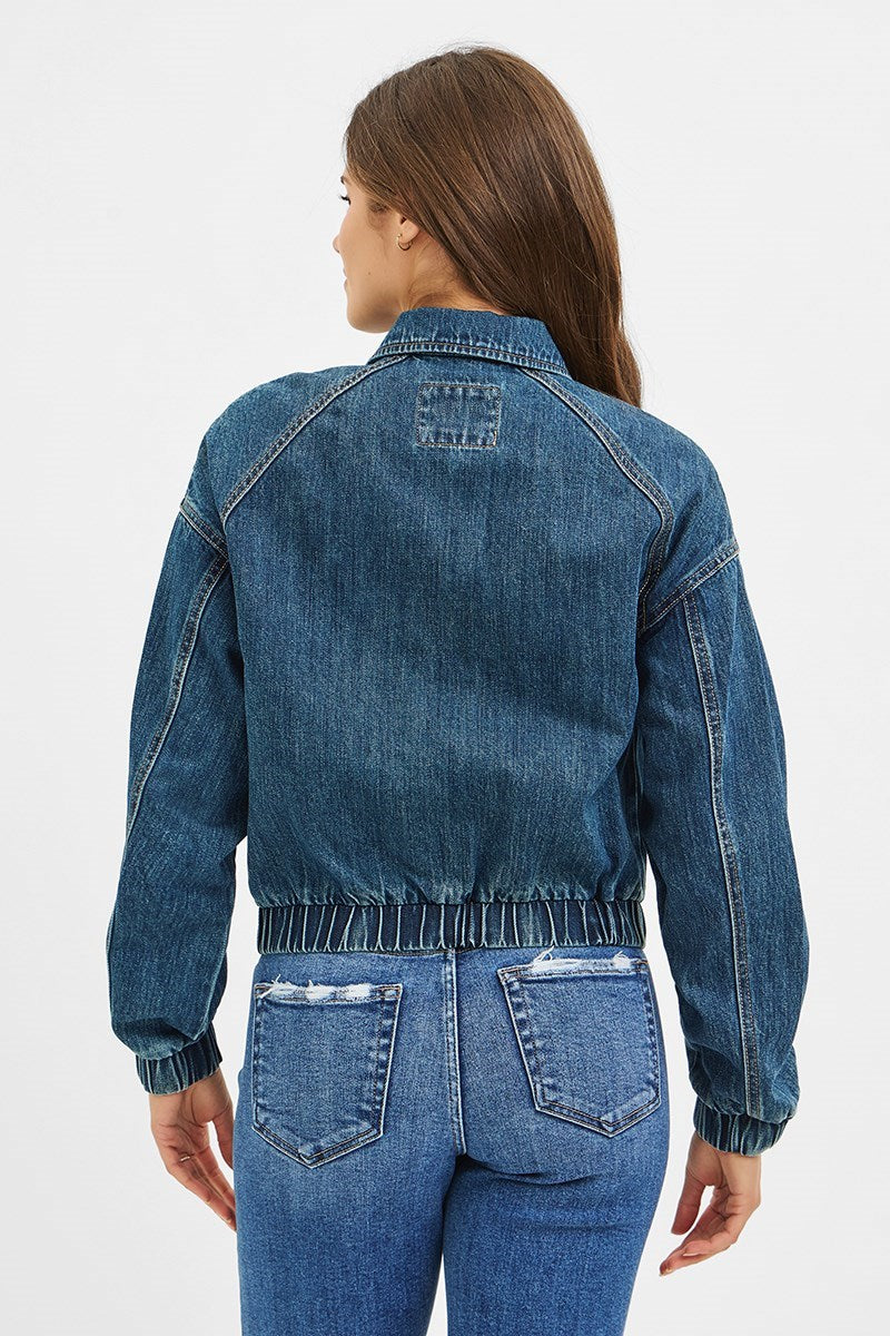 Dark Denim Bomber Jacket