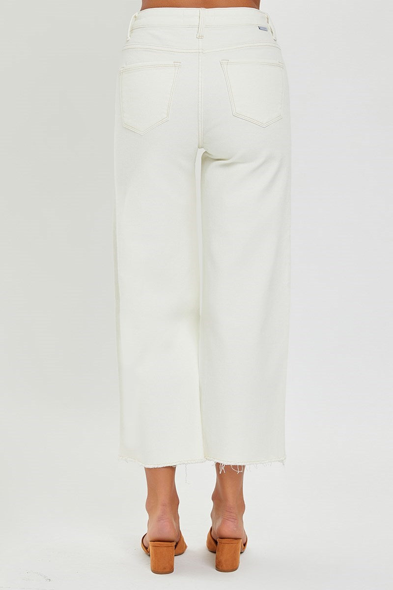 Cream TC Crop HR Wide Pant