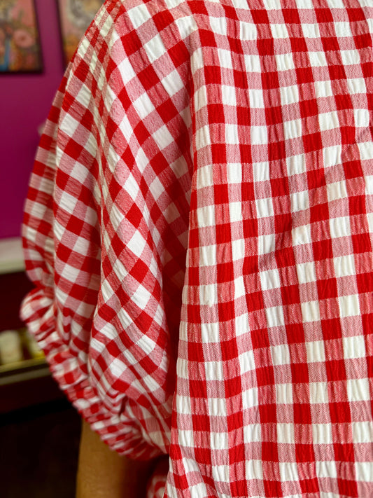 Red Gingham Skirt Set