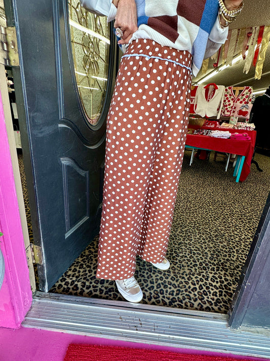 Brown Polka Dot Pants