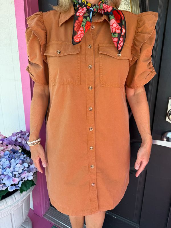 Clay Ruch Sleeve Mini Dress