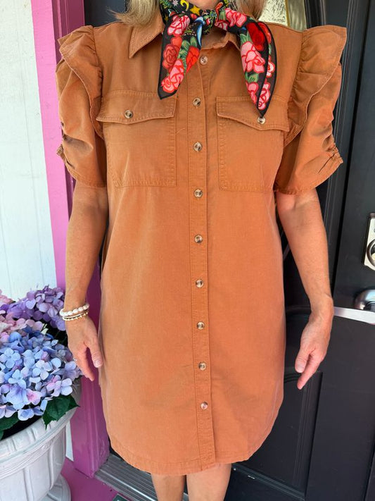 Clay Ruch Sleeve Mini Dress