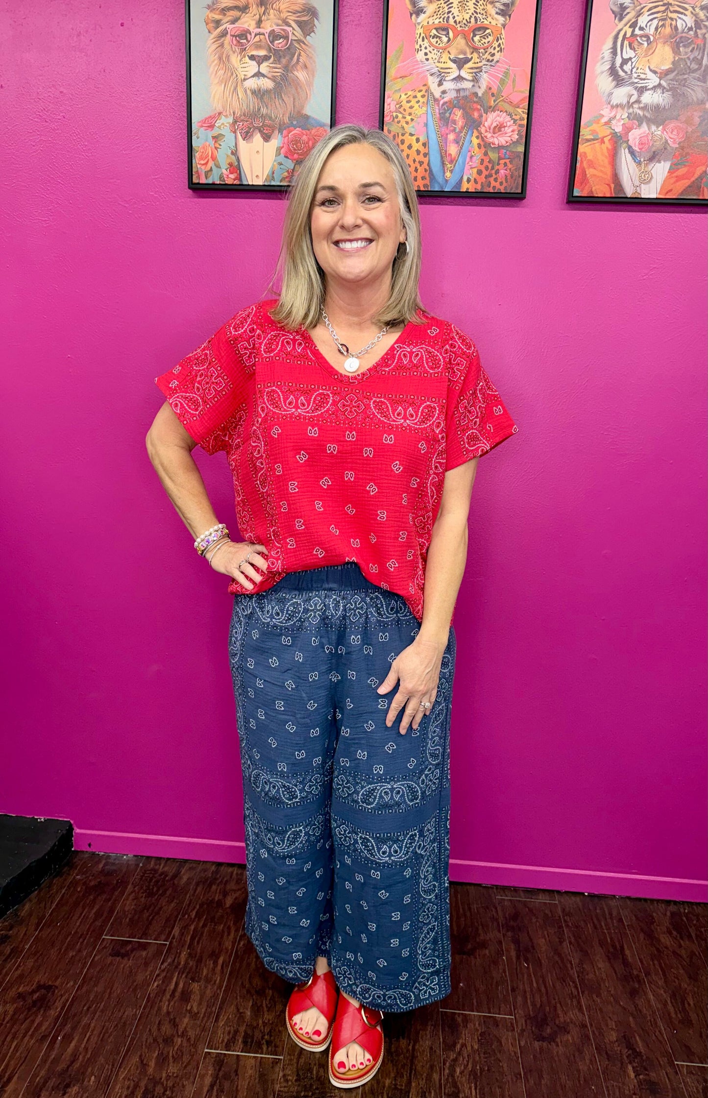 Red Ella Bandana Top