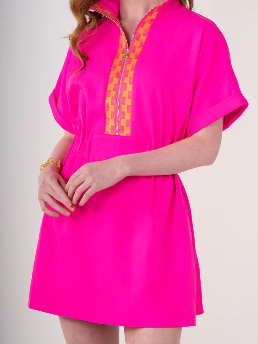 Pink Glo Pullover Twill Dress
