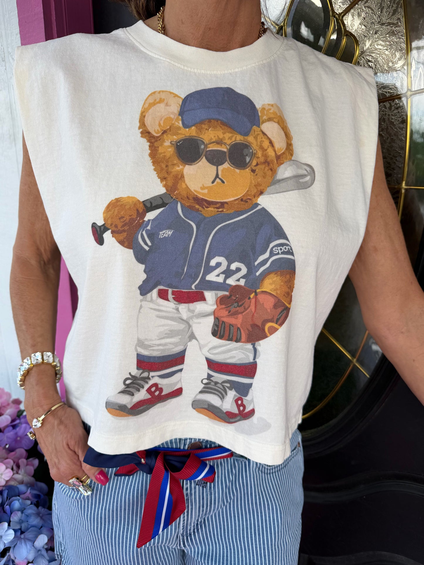 Baseball Teddy Muscle Tee