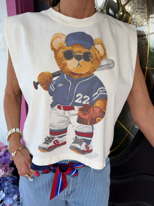 Baseball Teddy Muscle Tee