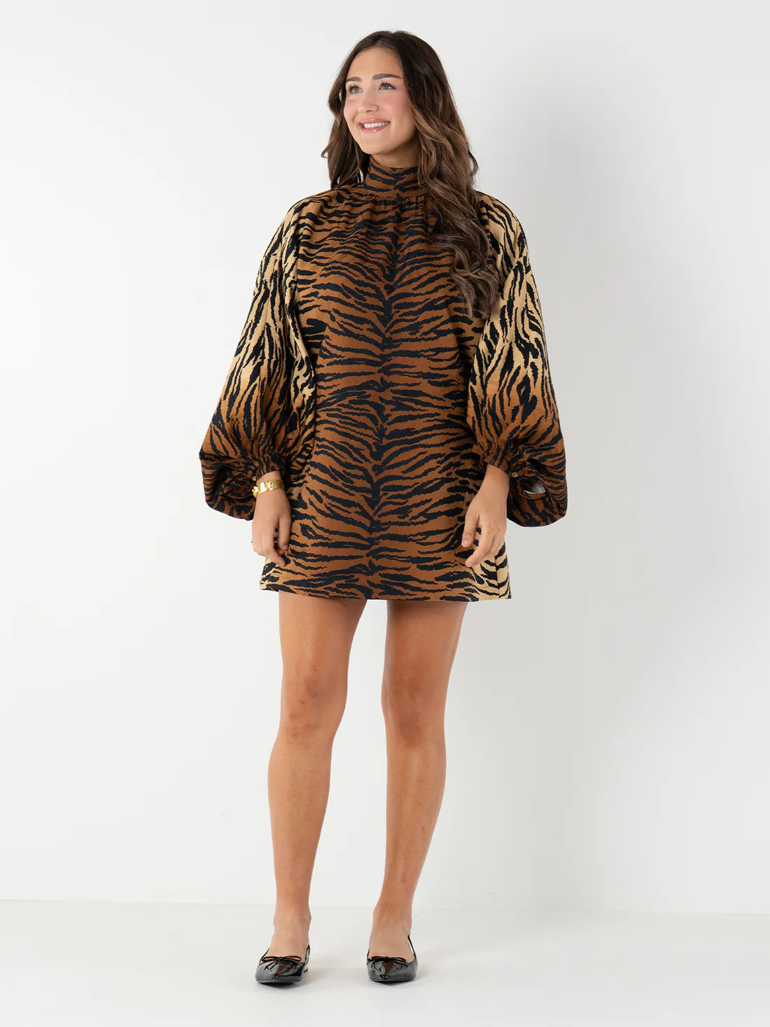 Sasha Tiger Jacquard Mini Dress - S Sasha Tiger Jacquard Mini Dress - S