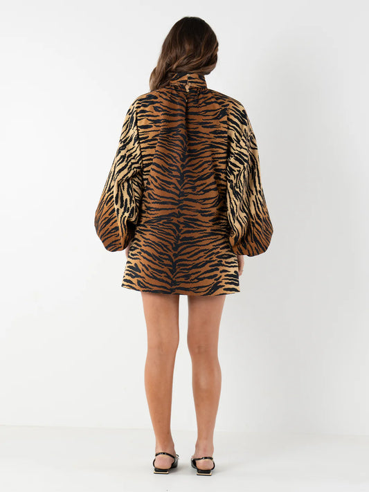Sasha Tiger Jacquard Mini Dress