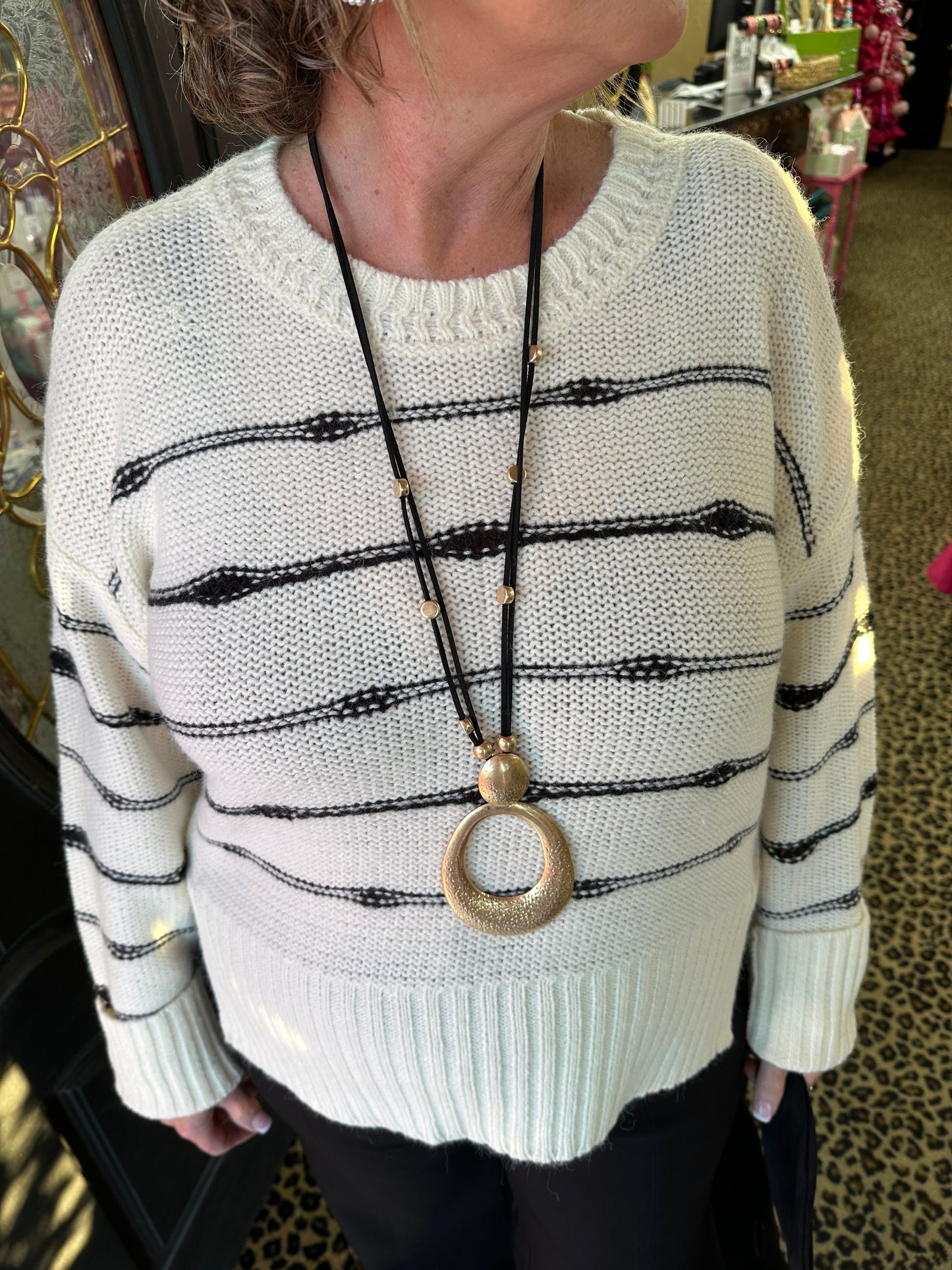 Cream/Black Alessia Sweater