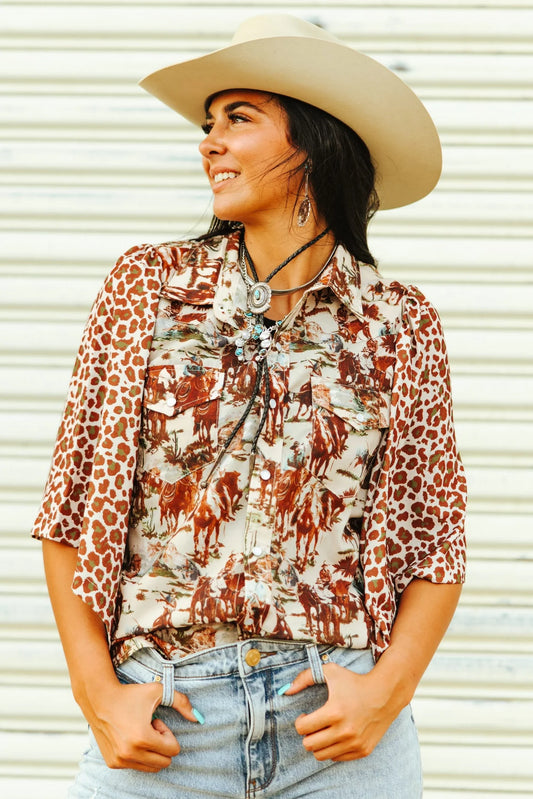 Cowboy Cheetah Top
