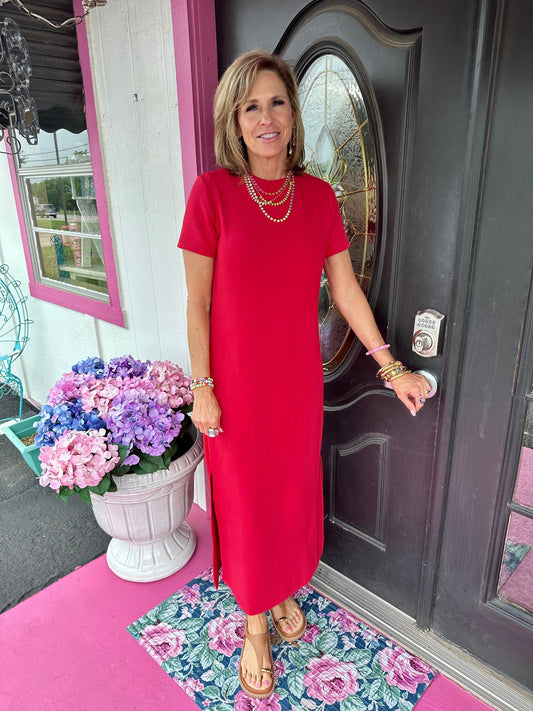 True Red Modal Maxi Dress