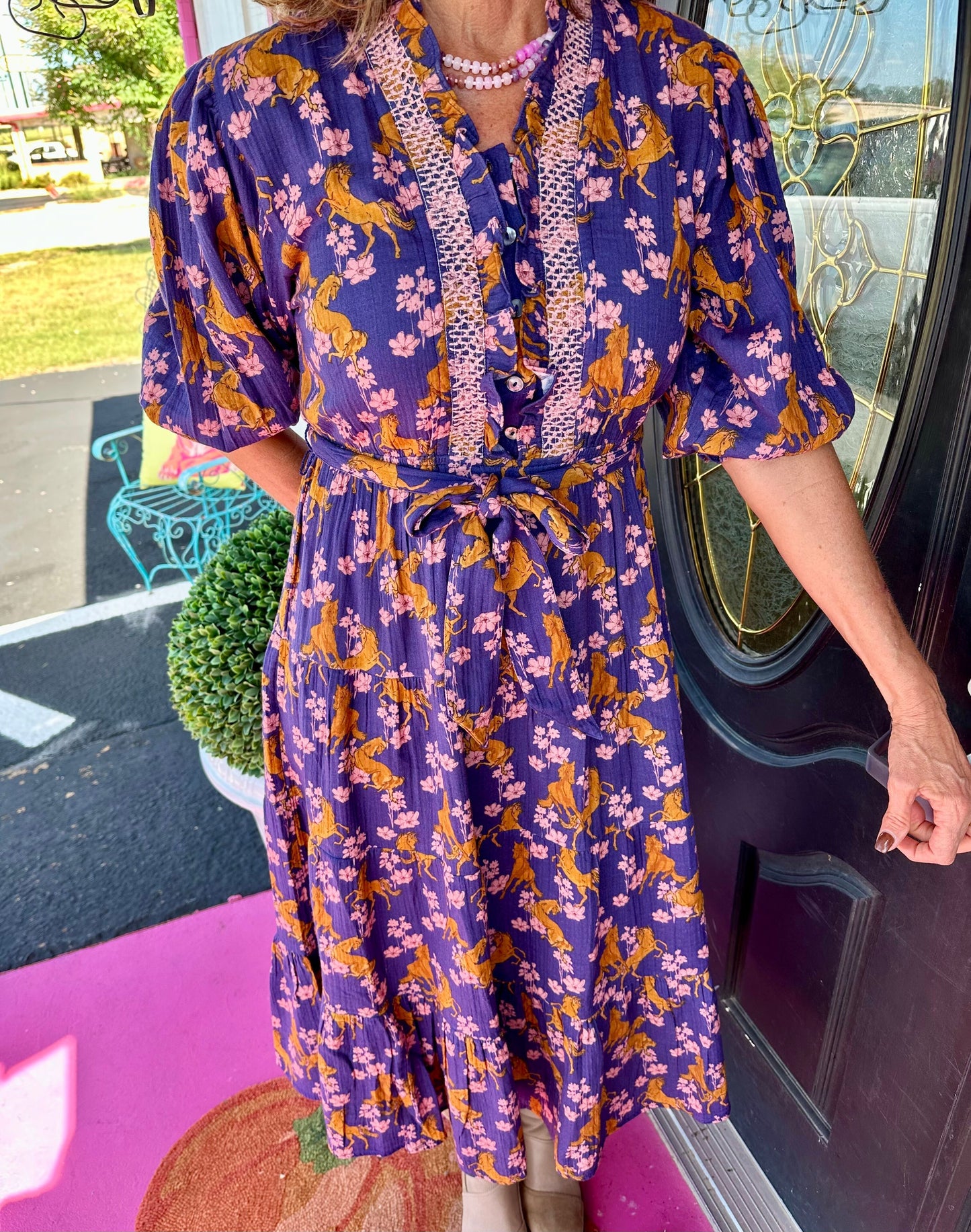 Blue Horsing Around Dress