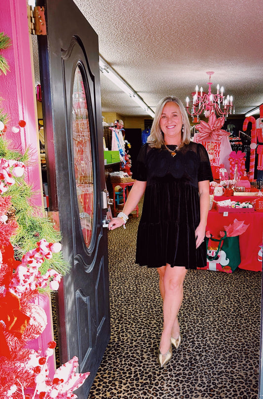 Black Mesh Lace Detail Mini Dress
